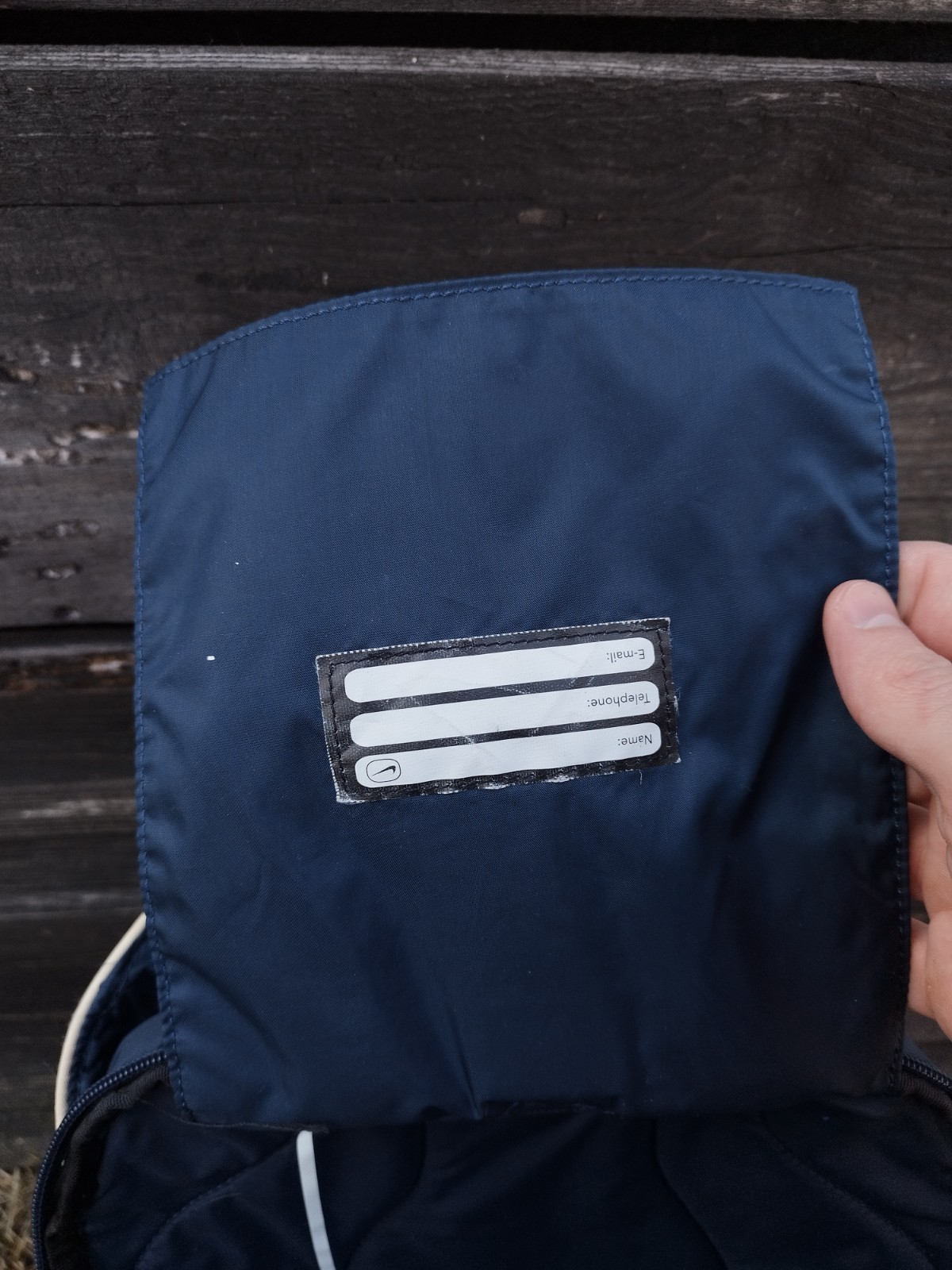 Vintage Nike Y2K Blue Technical Backpack – Center Swoosh – Retro Streetwear Bag