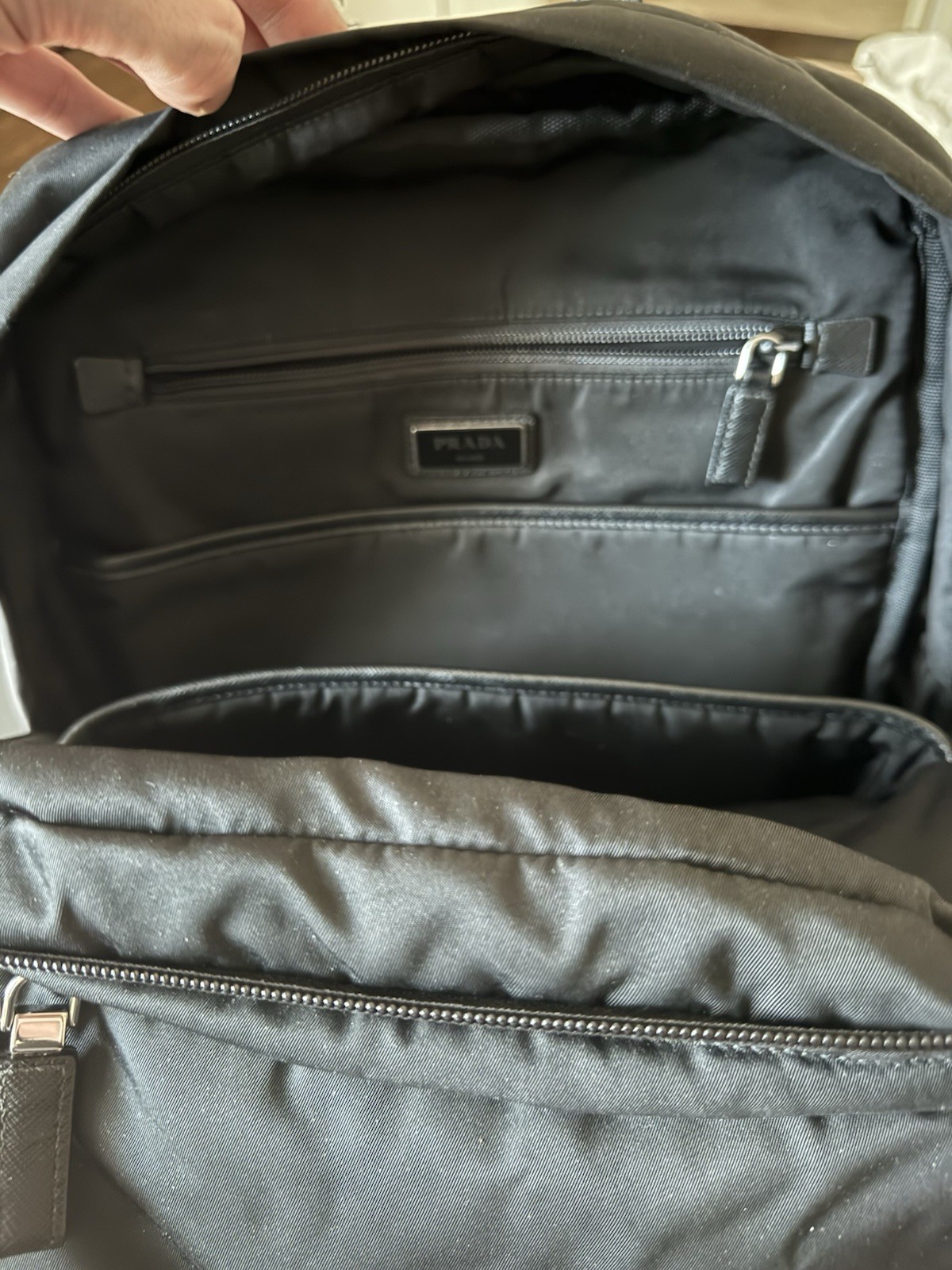 Prada Milano Black Nylon Backpack Large Buckle Laptop Bag AS IS Repair