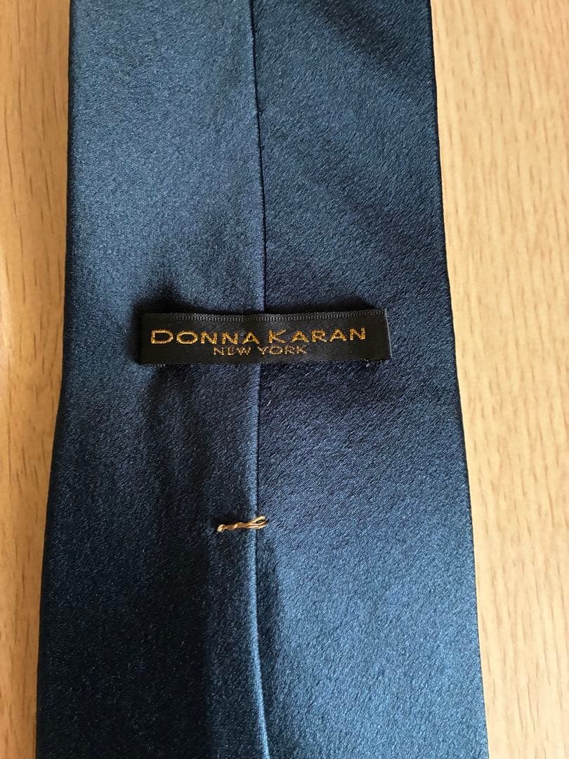 DONNA KARAN Dark Blue Silk Tie 90s Retro Made in Italy