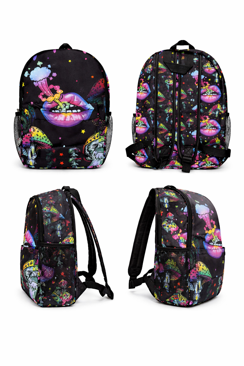 Colorful FUN Backpack with Front Pocket & Side Mesh Pockets