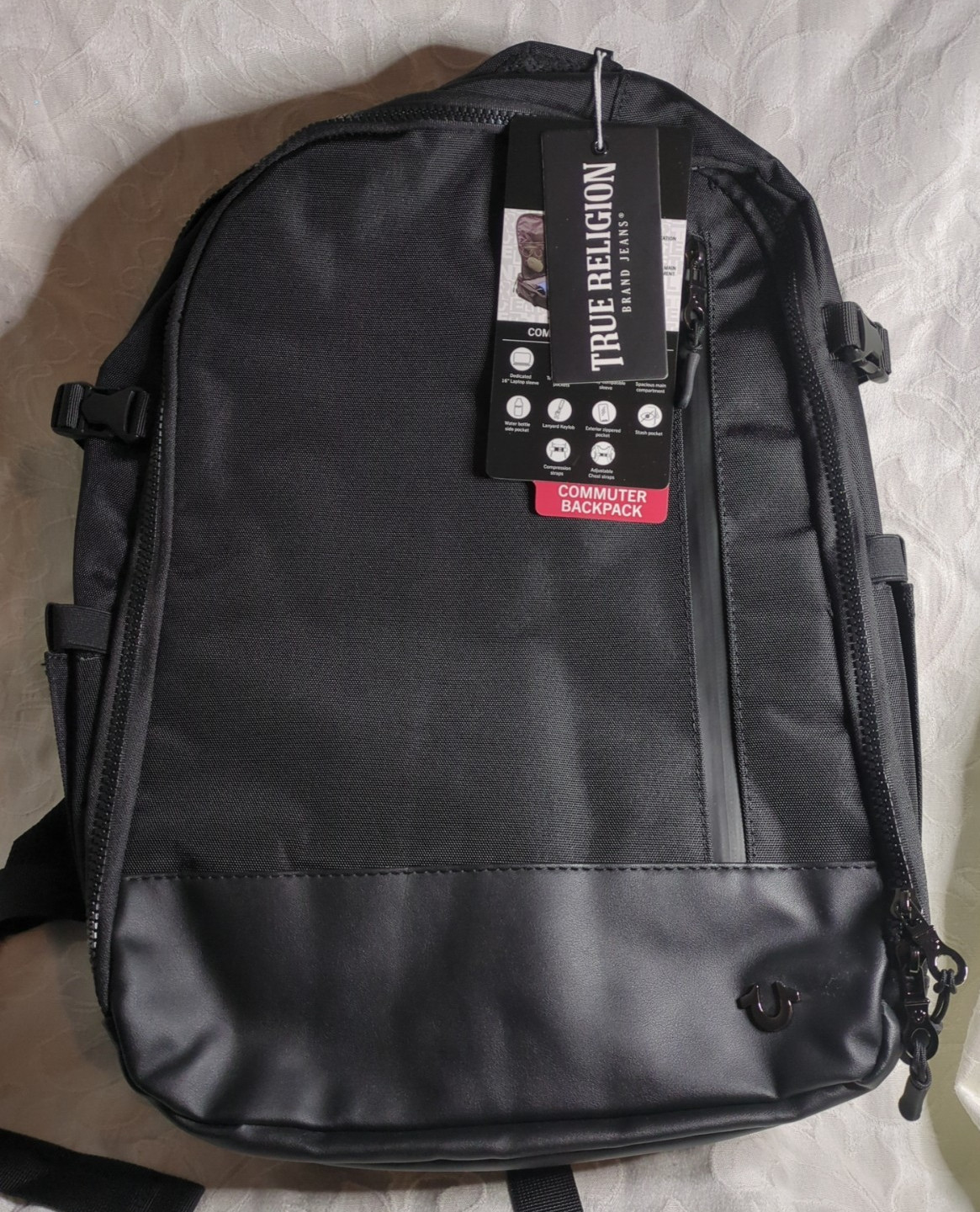 True Religion Commuter Backpack Dome Style Black Brand New with Tags TR105081