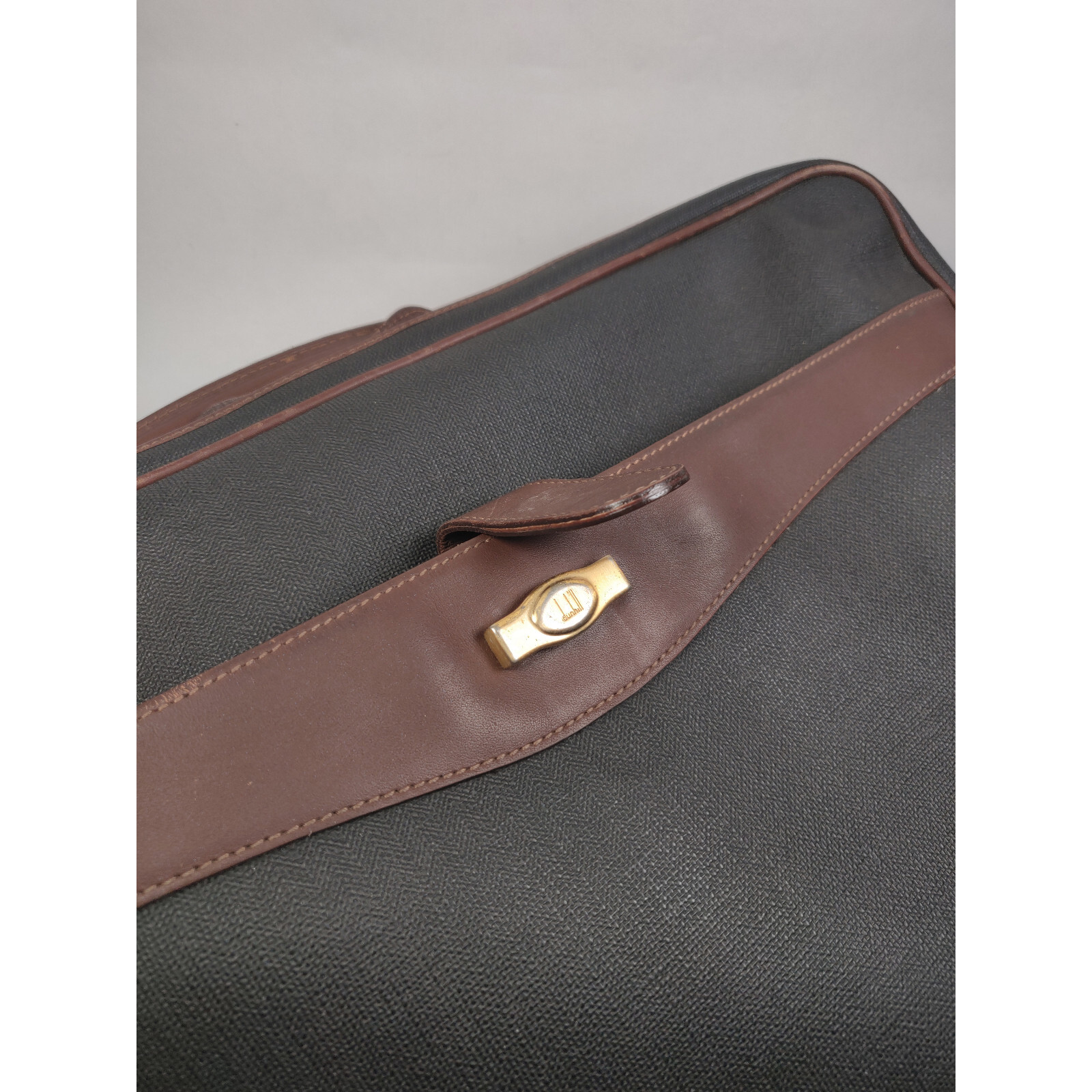 Vintage Dunhill PVC Briefcase Leather Trim Made in Italy 18″ x 12″ x6″