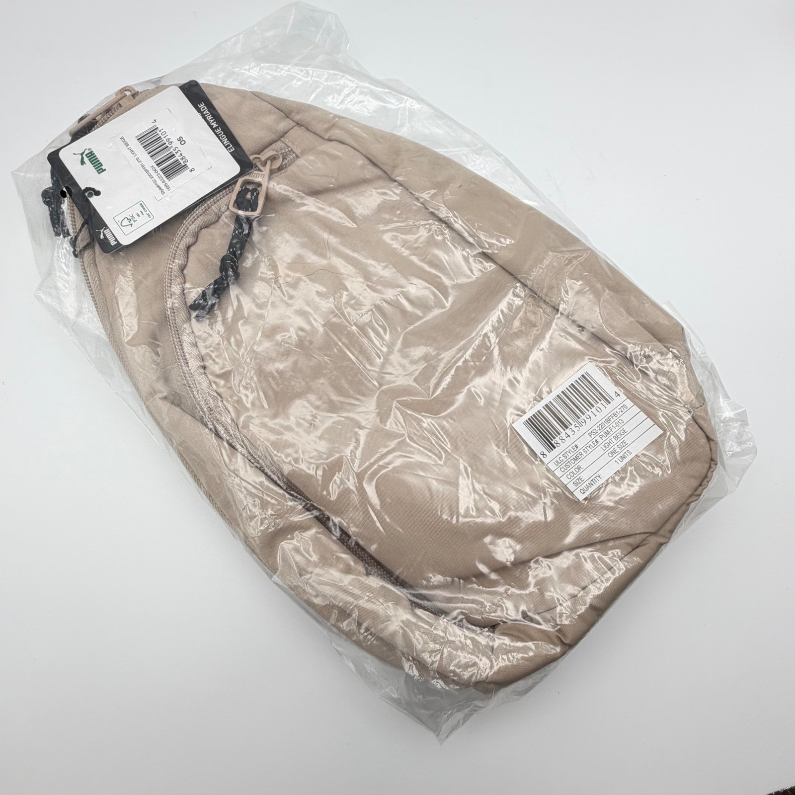 Puma Sling Bag Light Beige Crossbody Backpack PS2-2201BFFB1-270 One Size NEW
