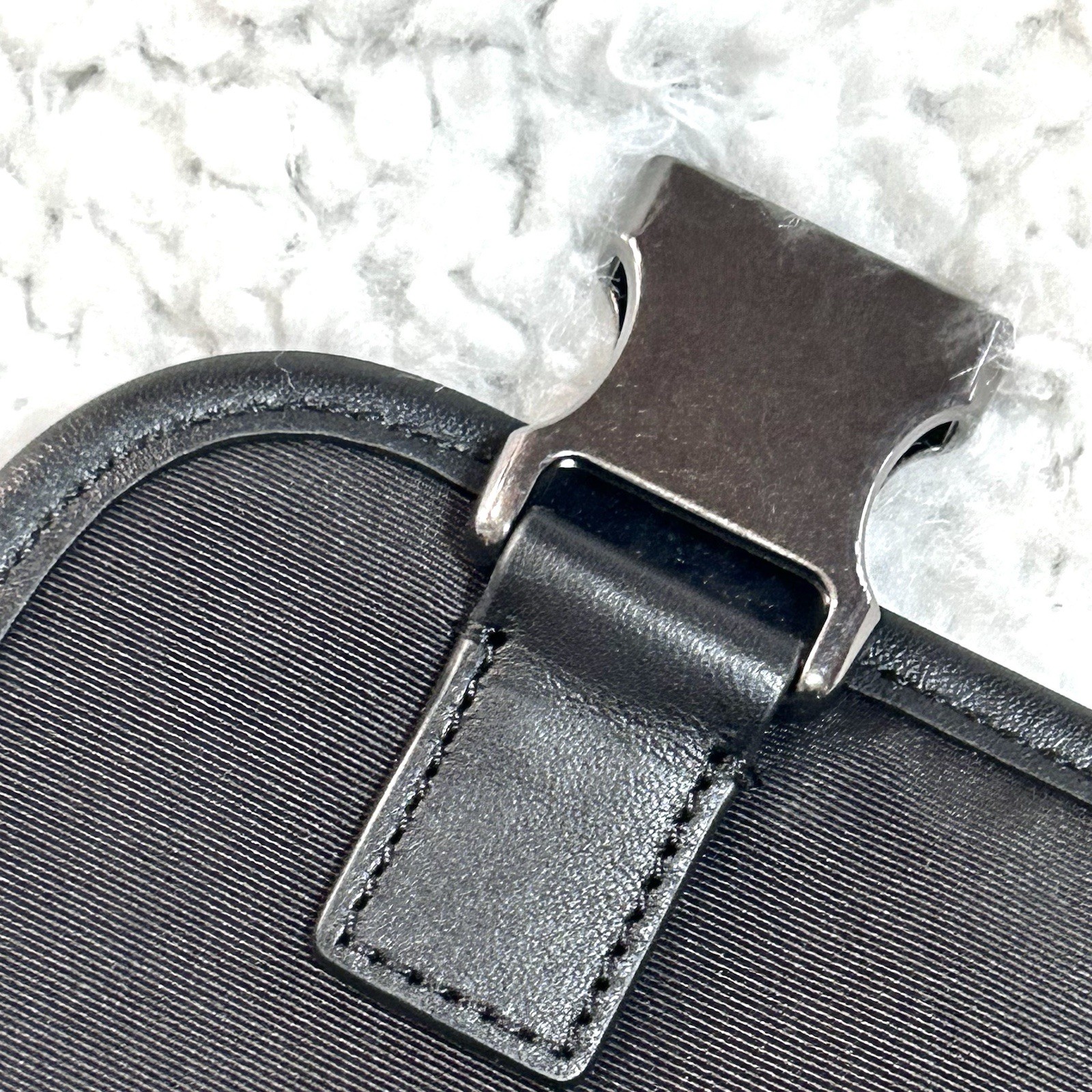 Coach Signature Monogram Messenger Crossbody Bag Black/Gray Magnetic Strap