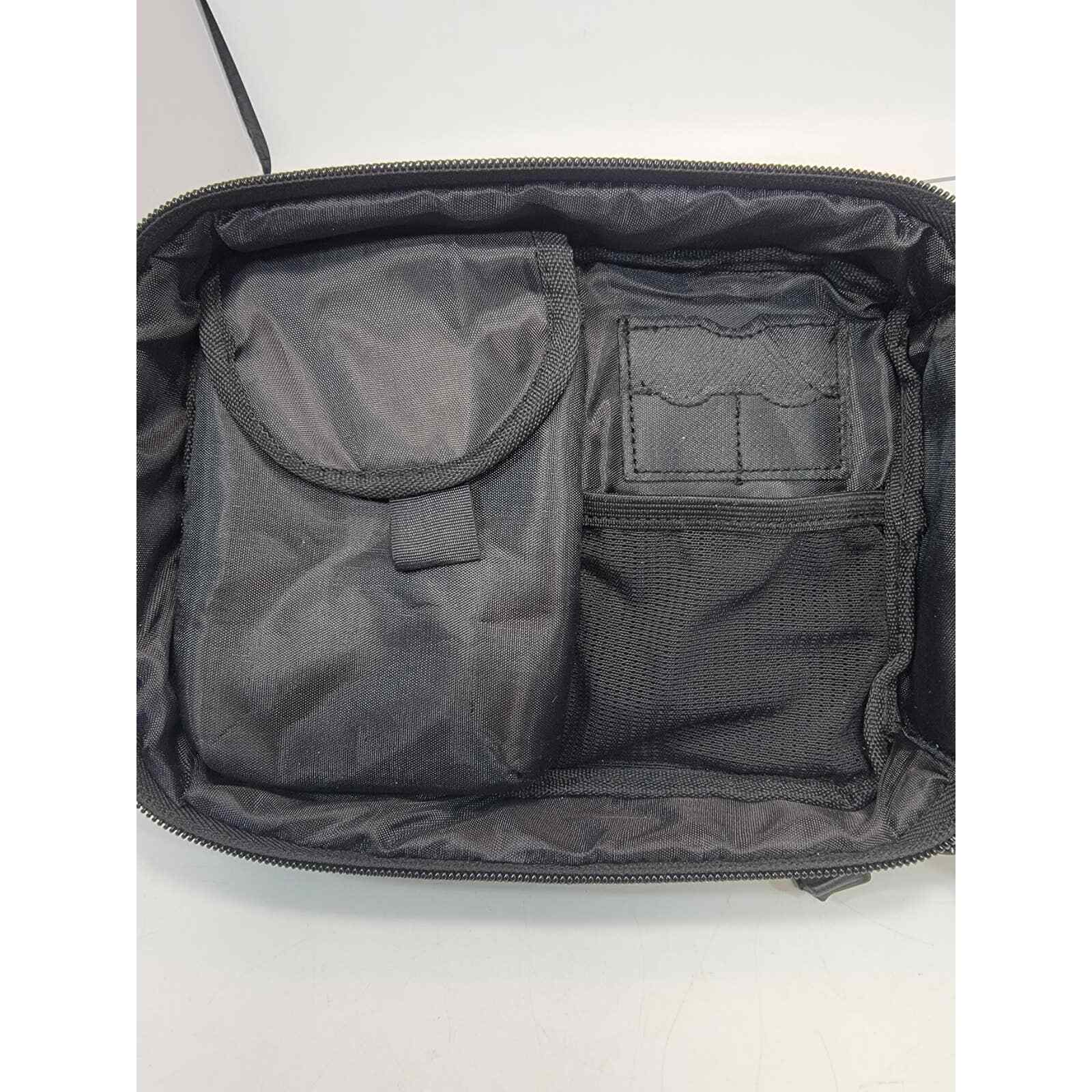 Eddie Bauer Beige Black/Gray Top Zip Organizer Bag
