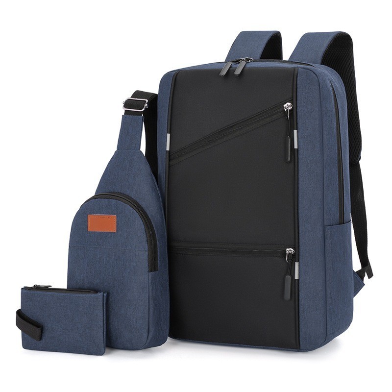 Black Business Laptop Waterproof Backpack Set Travel College School Bag