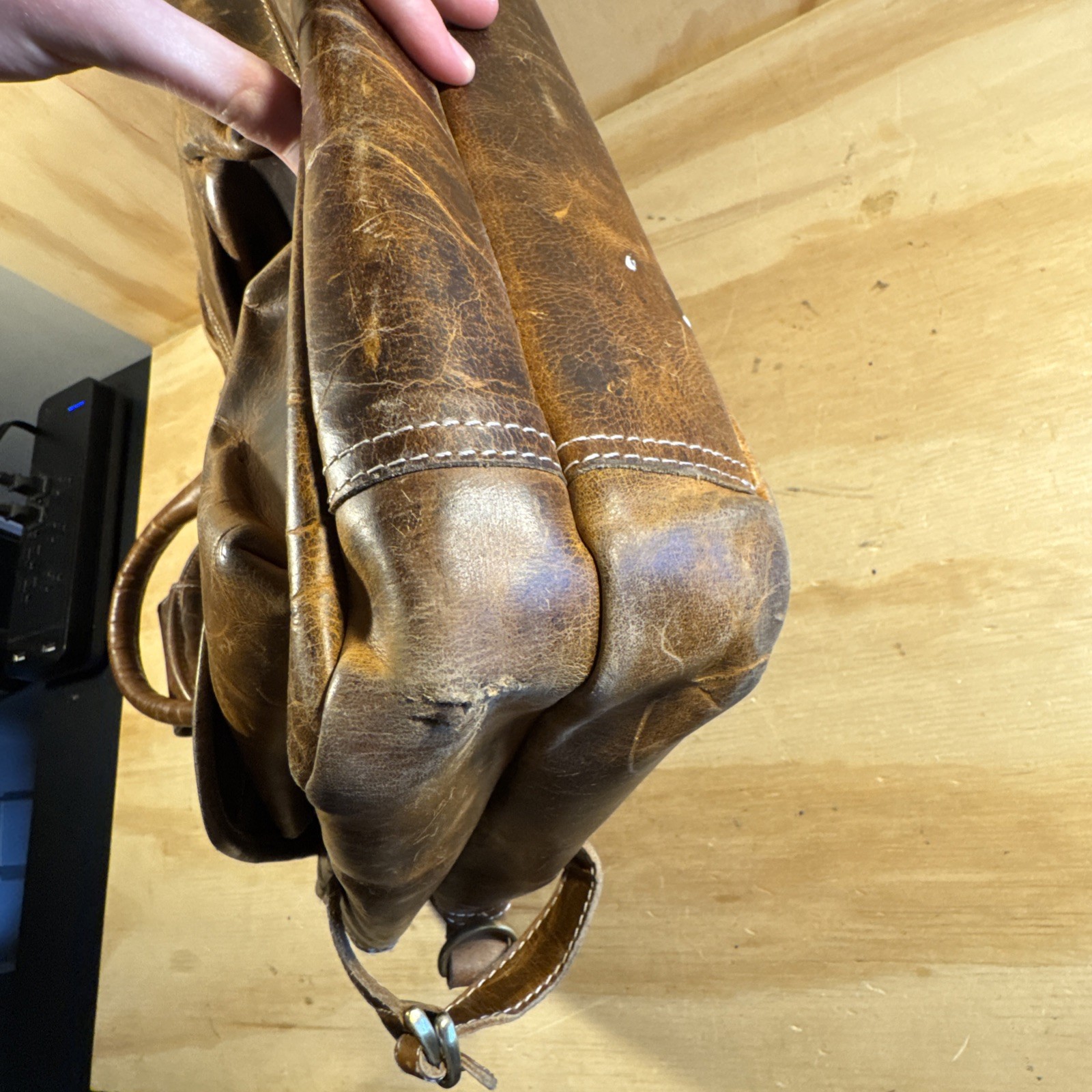 Vintage Gentleman The Clark Pilot Bag Buffalo Leather Bag Business Brown