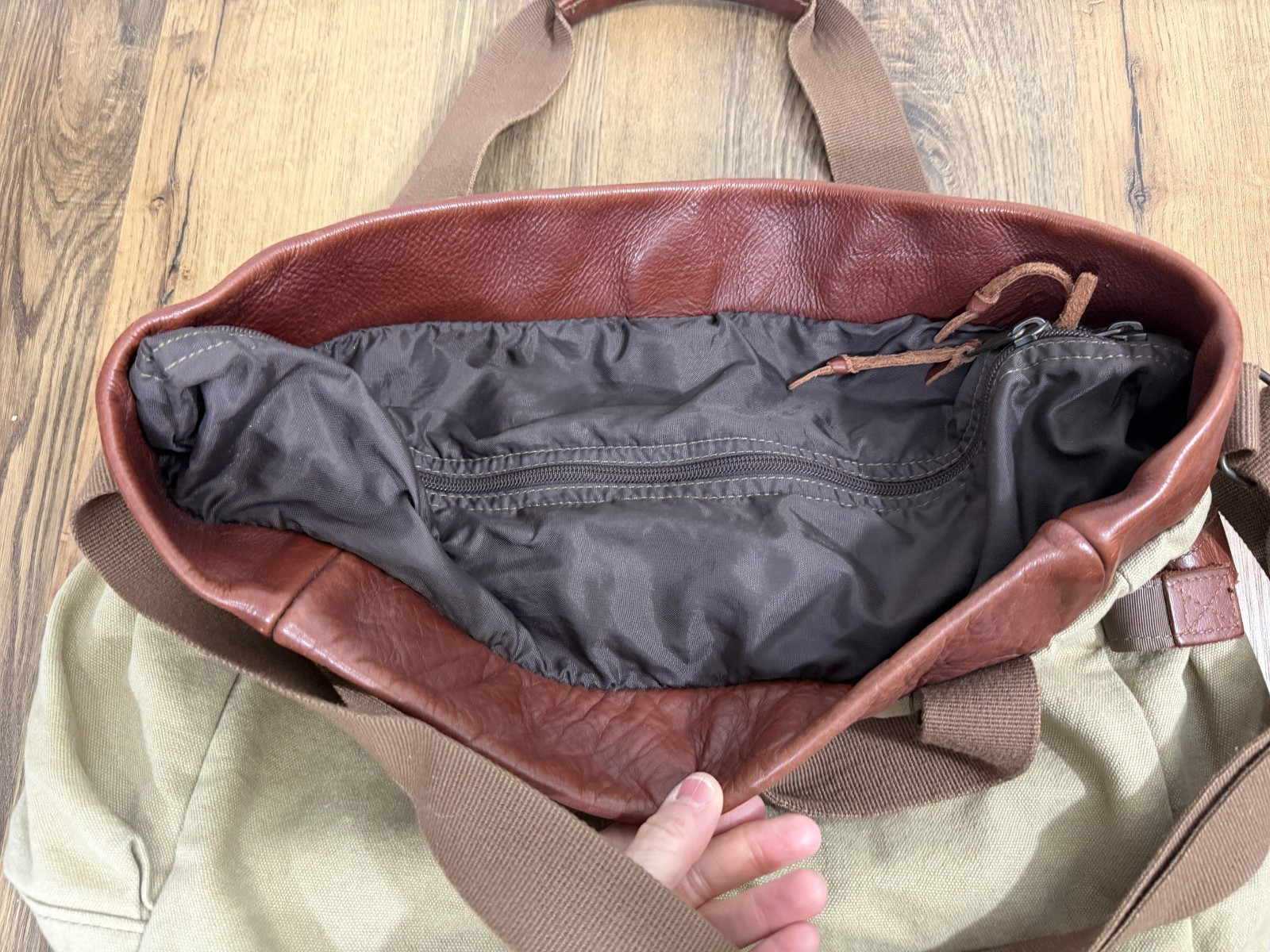 Buffalo Jackson Trading Co Leather Canvas Messenger Bag Territory Ahead