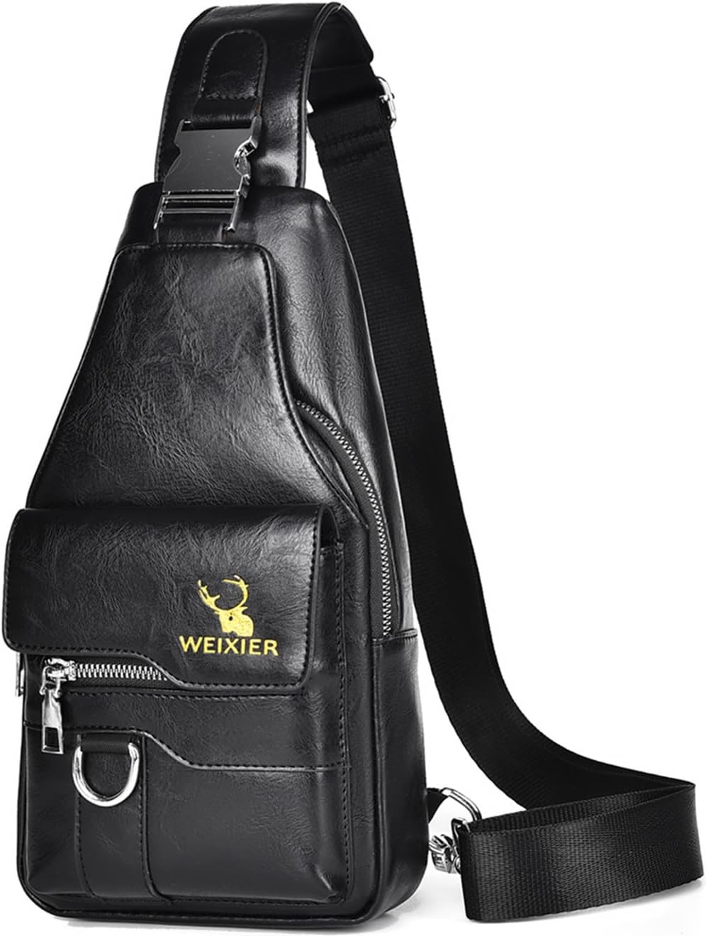 PU Leather Sling Bag for Men – Waterproof, Lightweight, Crossbody Chest Bag for