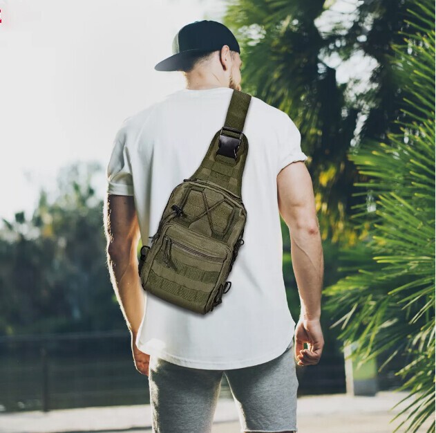 Mens Tactical Backpack Sling Shoulder Bag Molle Travel Chest Pack Outdoor Hiking