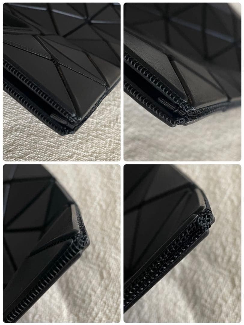 BAOBAO Issey Miyake Flat Handbag Black 28cm x 23cm Japan