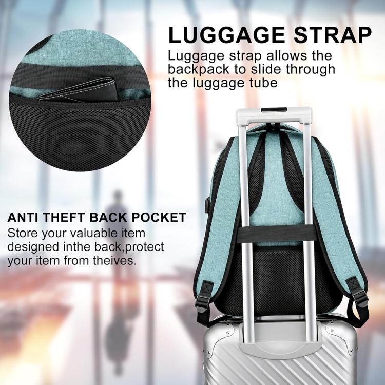 School Backpack, Bookbag, USB Charging Port, 15.6 in Water-Resistant Laptop Slee