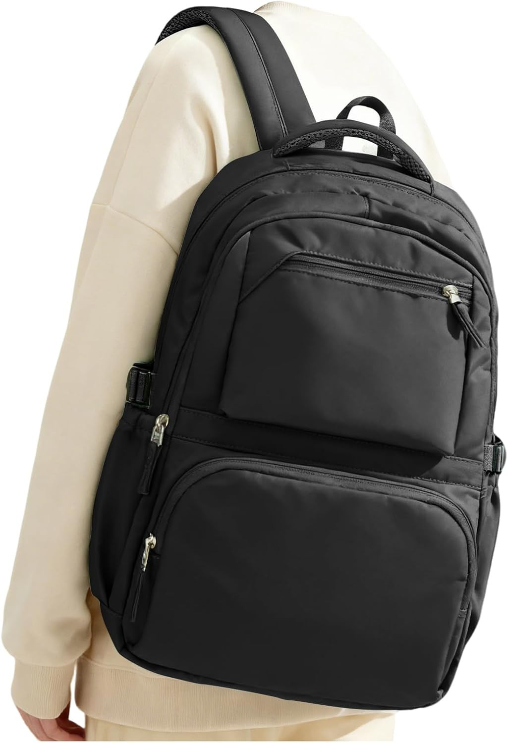 Black Backpack for Women School Backpack with Laptop Compartment Gym Bag for Men