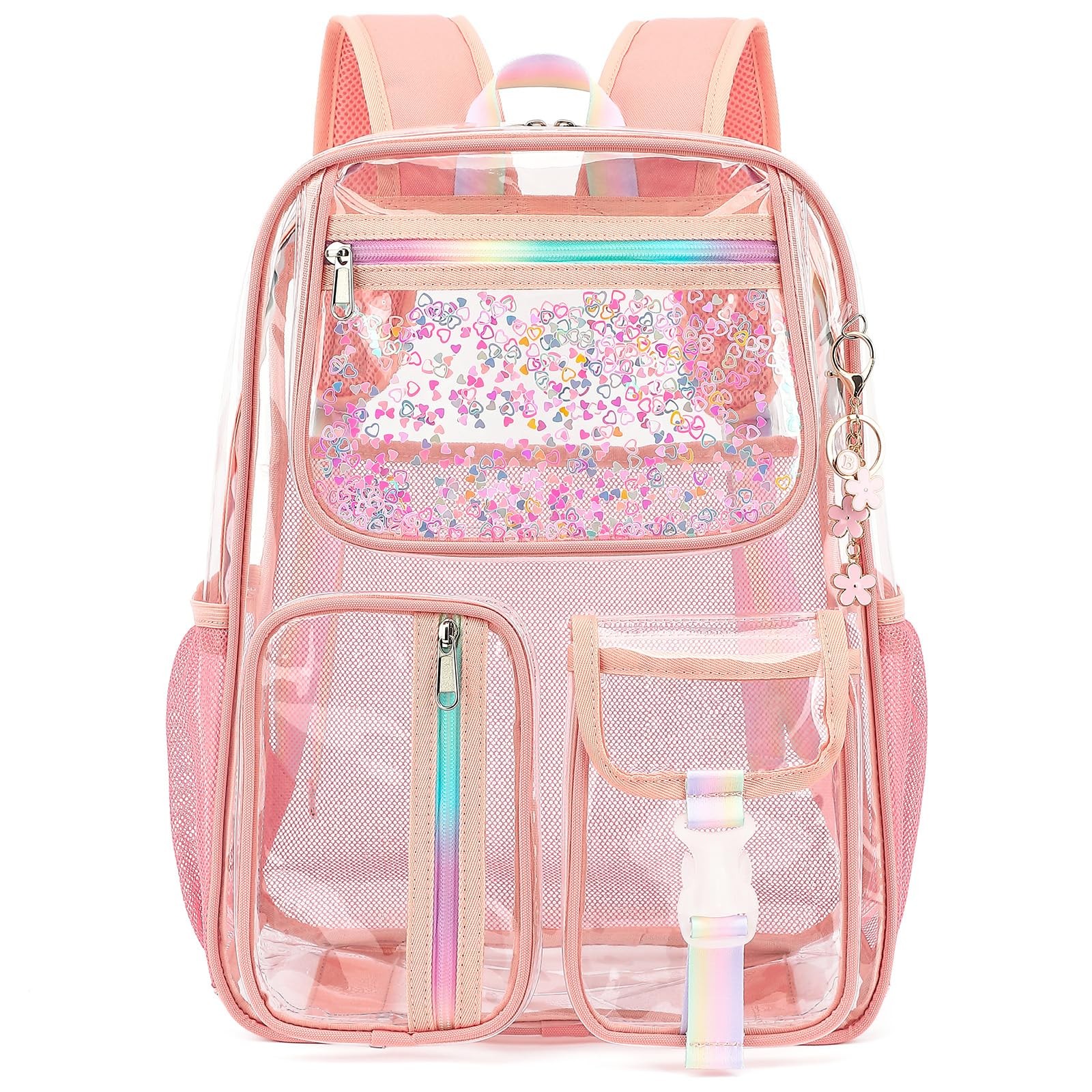 Clear Backpack 12.5″x5.9″x16.5″ Heavy Duty See Through Bookbag – Perfect