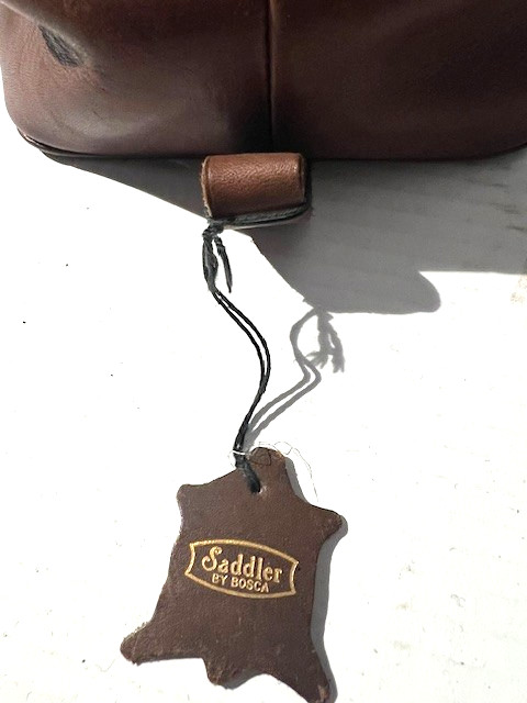 SADDLER by BOSCA Brown Leather Dopp Kit Toiletry Shave Case Bag