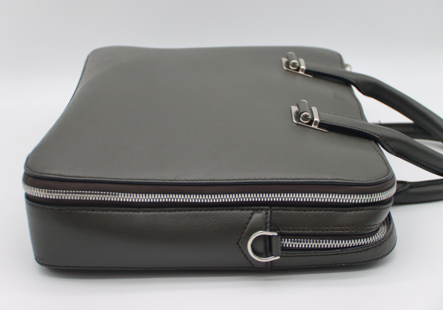 Dunhill Cadogan Single-Gusset Leather Document Case – Dark Olive Grey