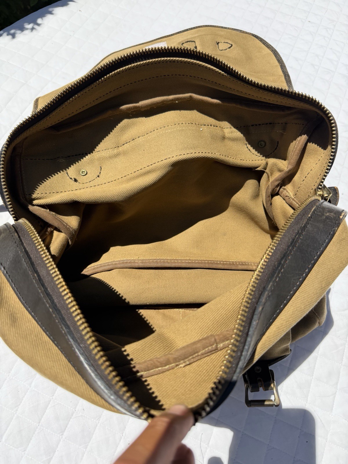 Vintage Filson 240 Talon-Era Small Carry-On Rugged Twill Tan Zipper Field Bag