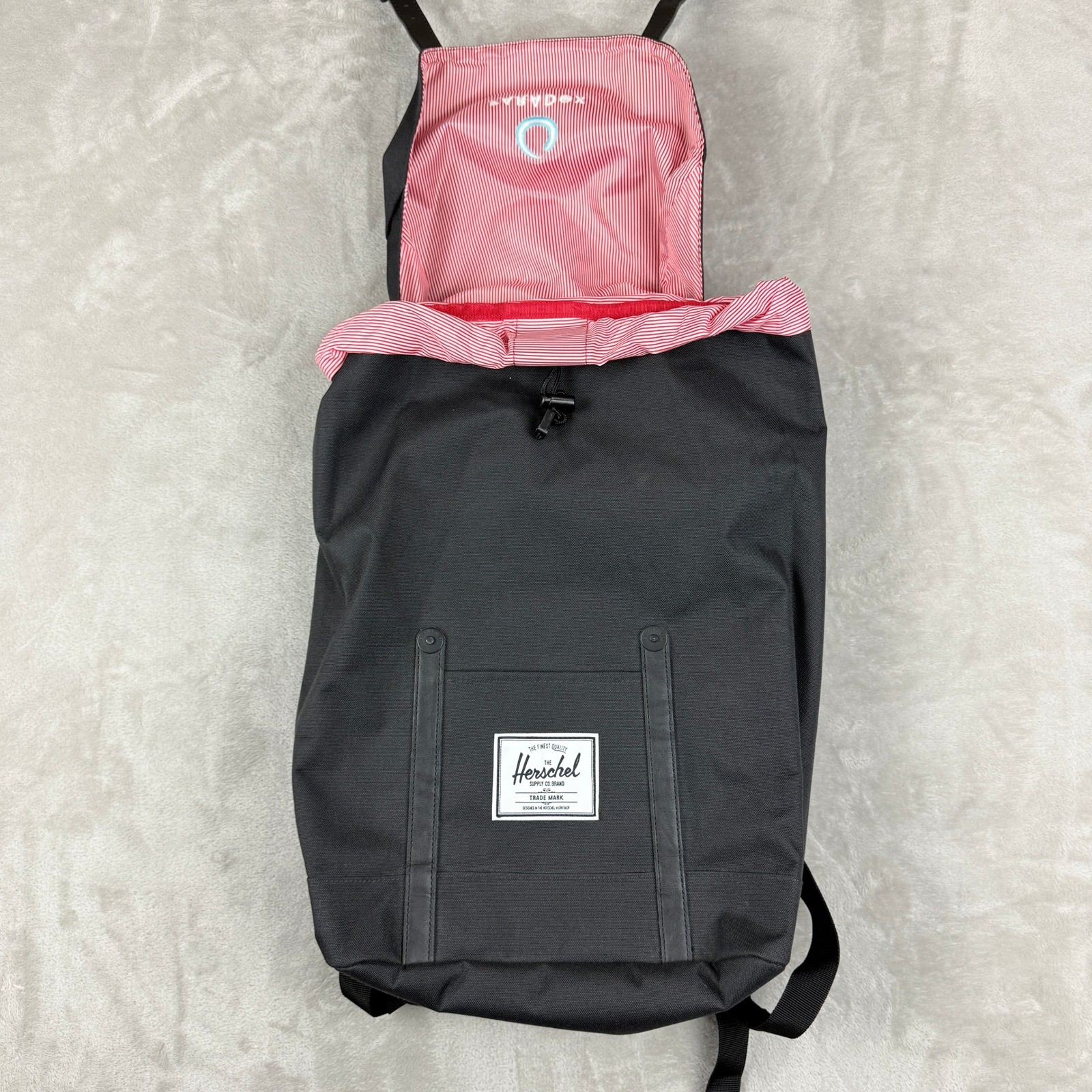 Herschel Supply Co Laptop Backpack Mens 23L Black Retreat Crosshatch Bag NWOT