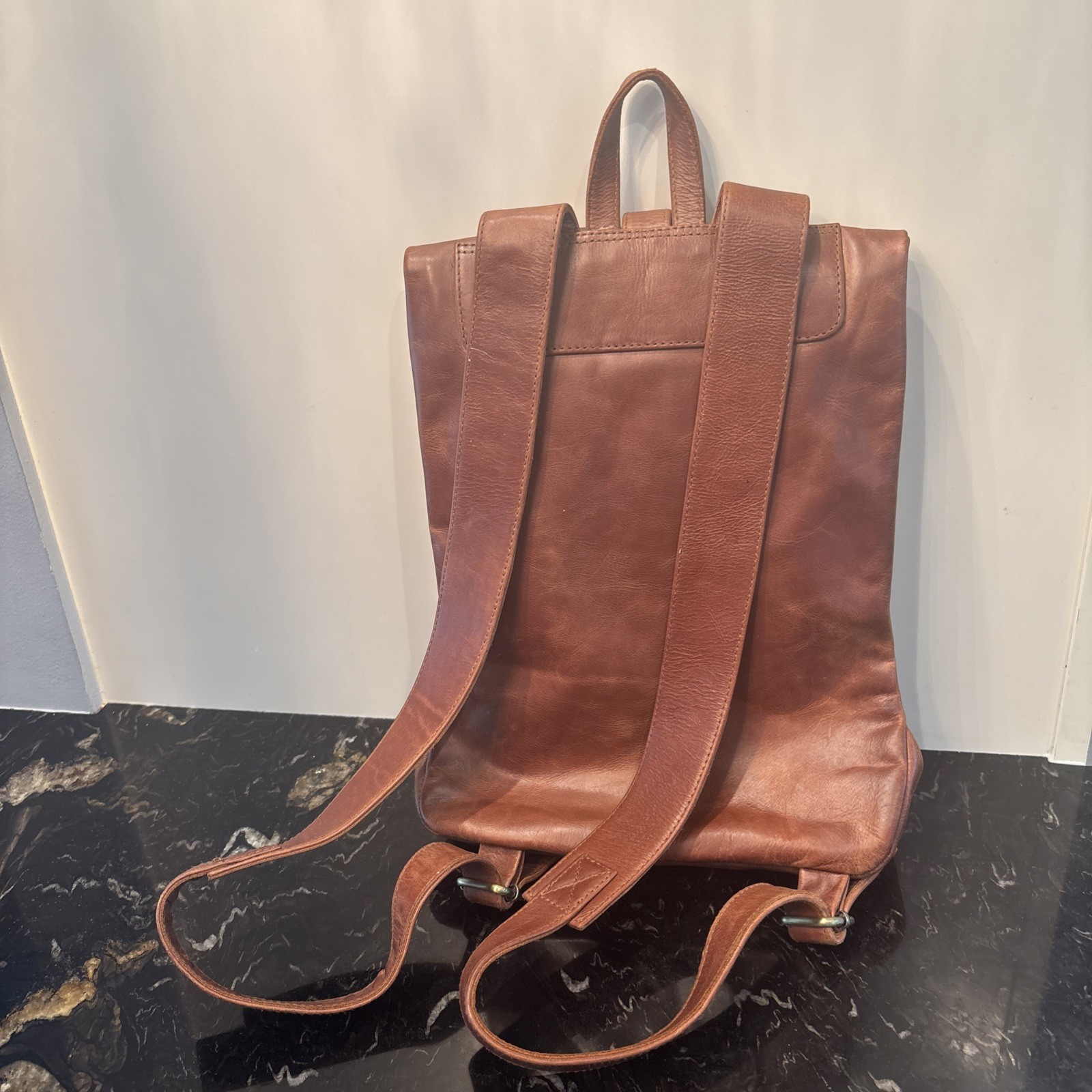 Makers Traveler LEATHER Rolltop Backpack Cognac/Brown