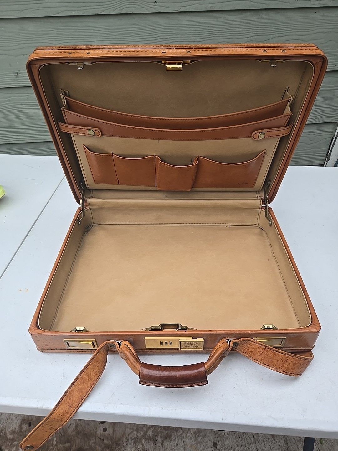 Vintage Hartmann briefcase leather attache tan brown classic business
