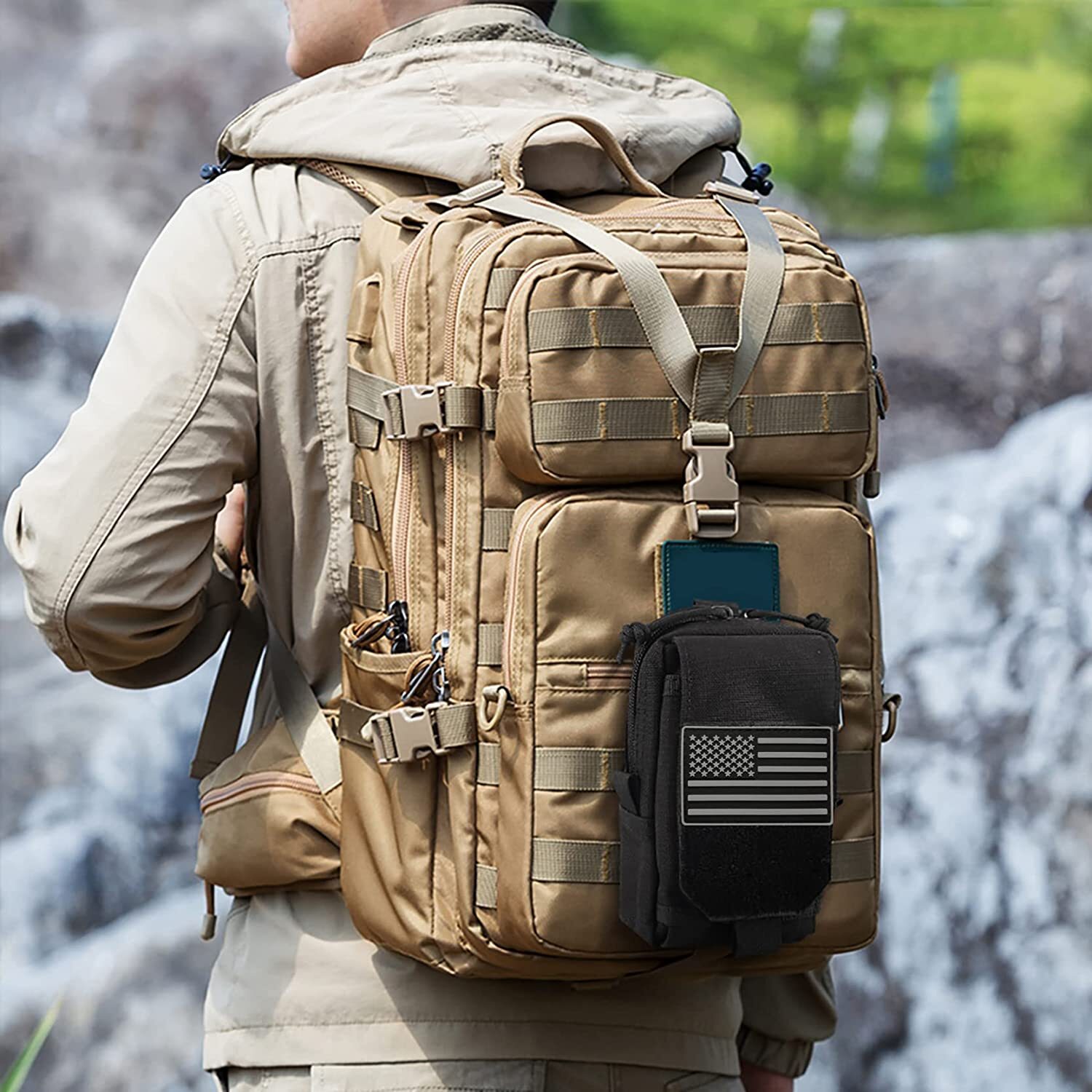 Tactical MOLLE Holster Army Mobile Phone Belt Pouch EDC Security Organizer Pack