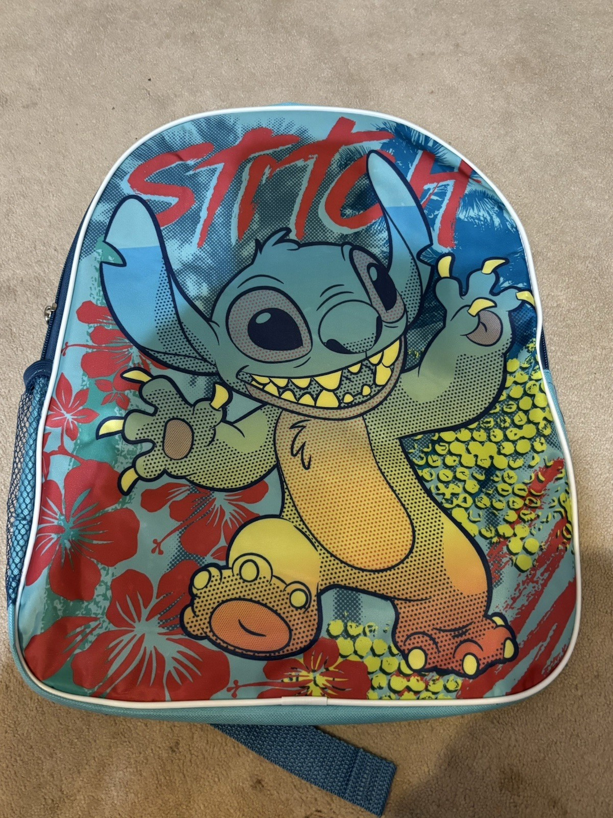 NEW, DISNEY STITCH 15″ BACKPACK WITH SIDE POCKET