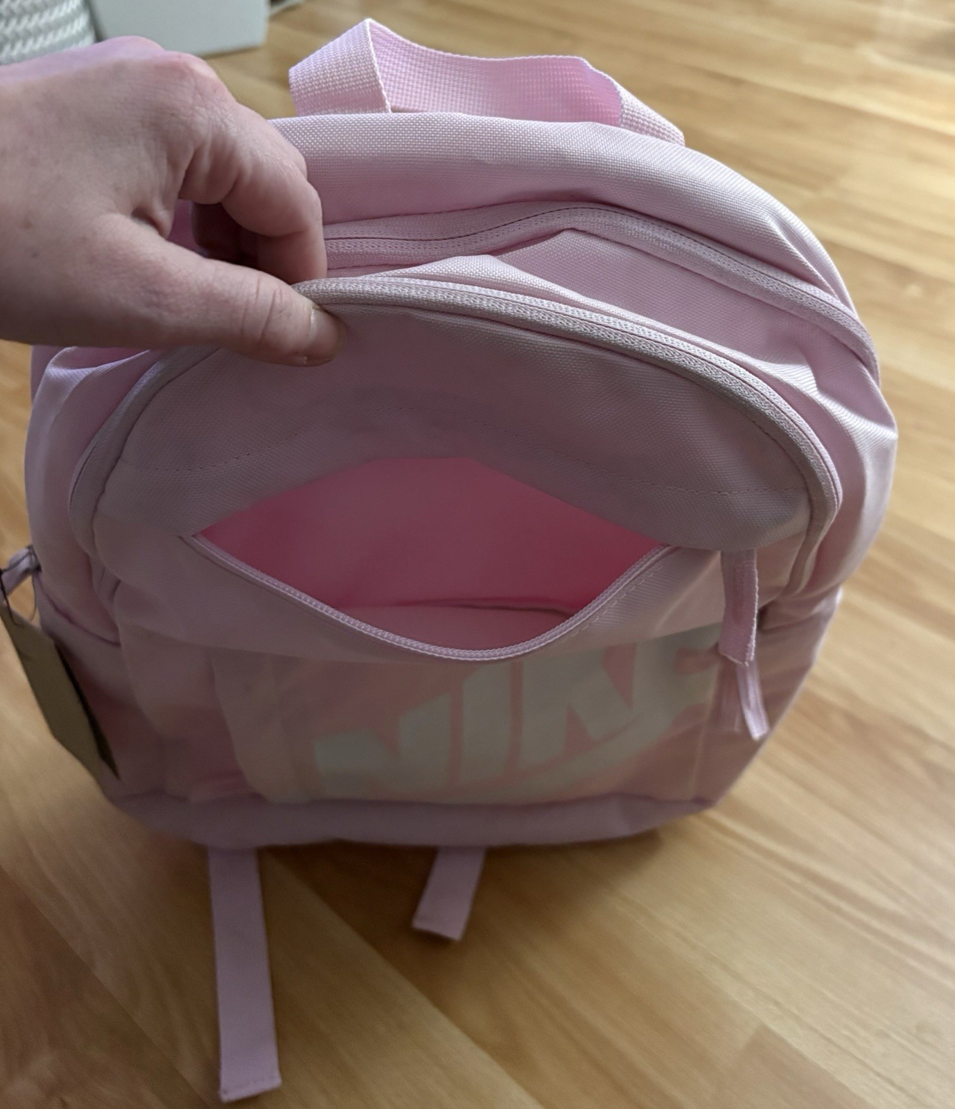 Brand New Pink Sm/Md Nike 2 Compartment And 2 Separate Pocket Travel Book Bag