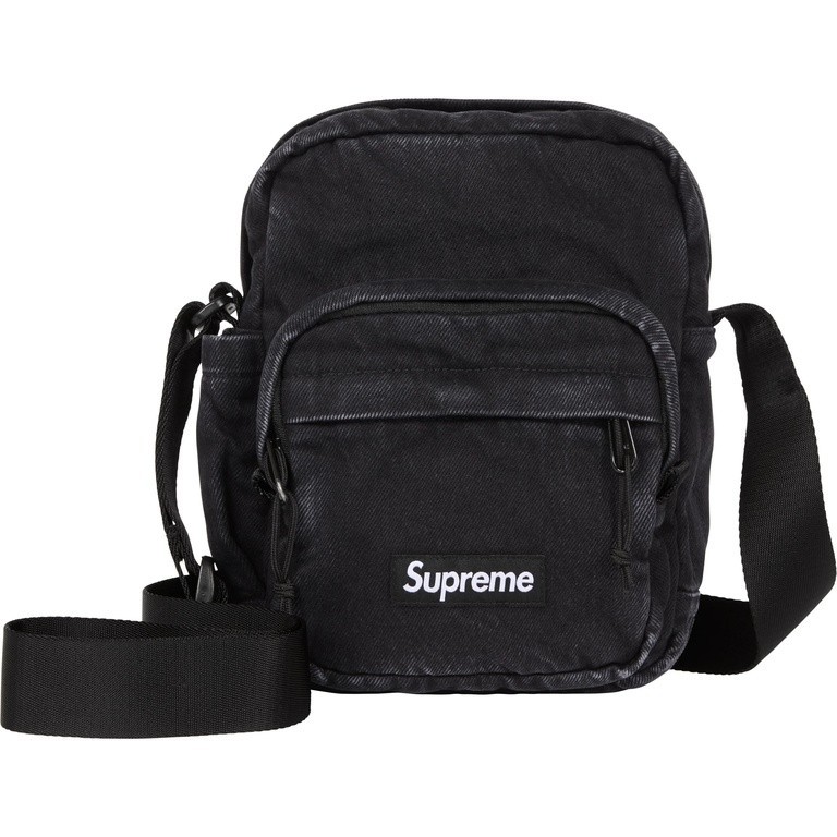 Supreme Denim Shoulder Bag FW25 Black – Brand New
