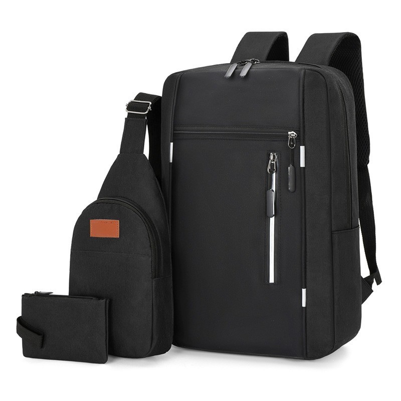New Black Business Laptop Waterproof Backpack Set Travel College School Bag