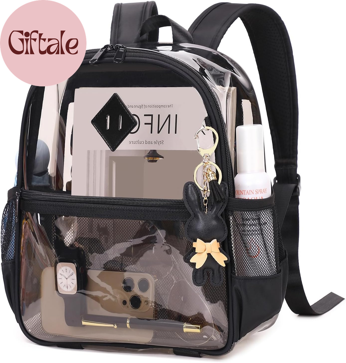 Clear Backpack for Stadium Events Approved 12×6×12, Thick TPU Mini Clear Bag wit