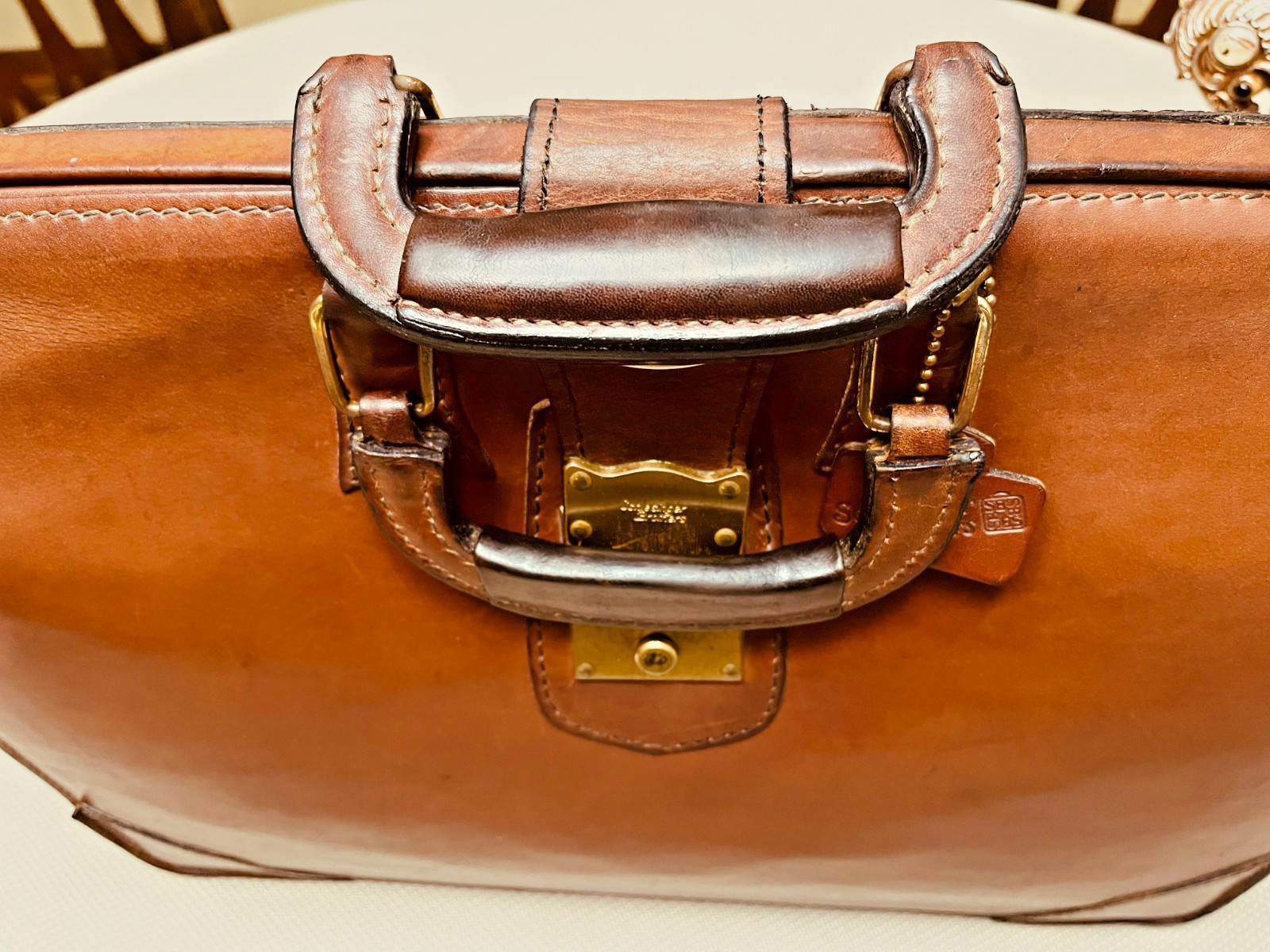 SCHLESINGER BROTHERS Tan Heavy Leather Briefcase / Lawyer Bag – Made in USA
