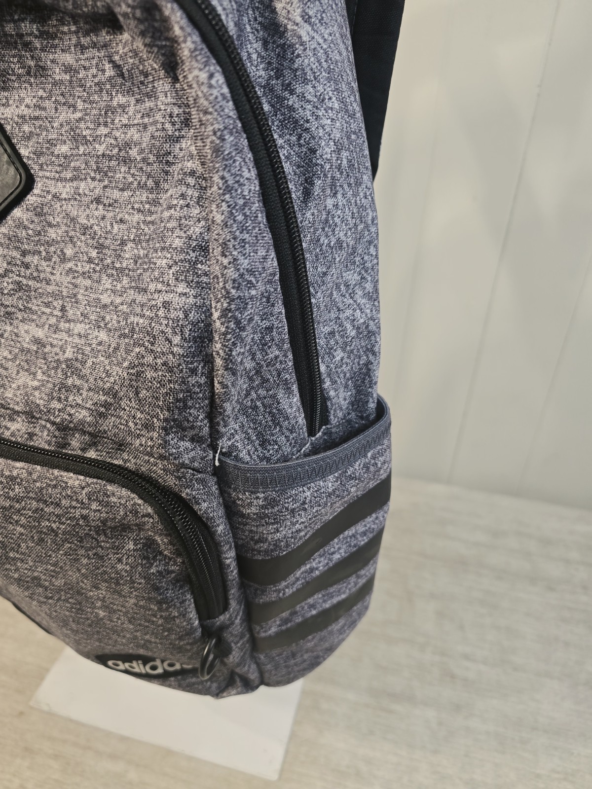 Adidas Classic 3S 4 Backpack Signature 3 Stripes Pockets Black Gray 19×16