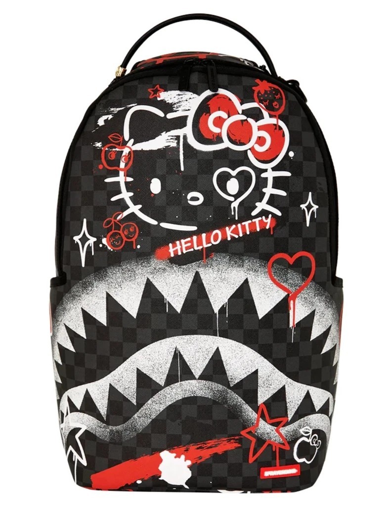 🔥 Sprayground Hello Kitty FRESH PAINT Backpack New Black Bookbag School Bag