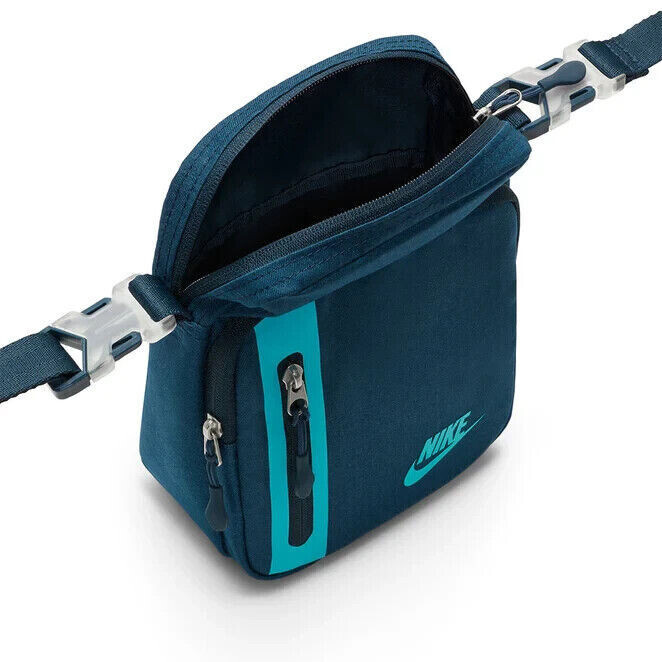 Nike Elemental Premium Crossbody Bag Sports Navy Blue Green 4L DN2557 478