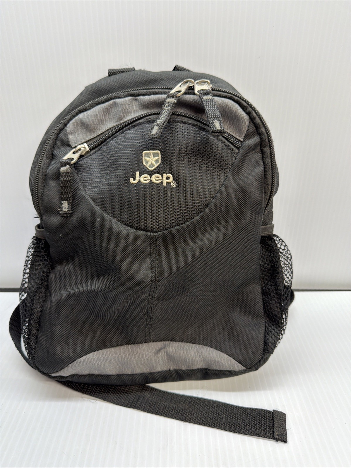 Jeep Mini Backpack Black Gray 12″ x 10″ Small Travel Bag Interior Pockets Logo