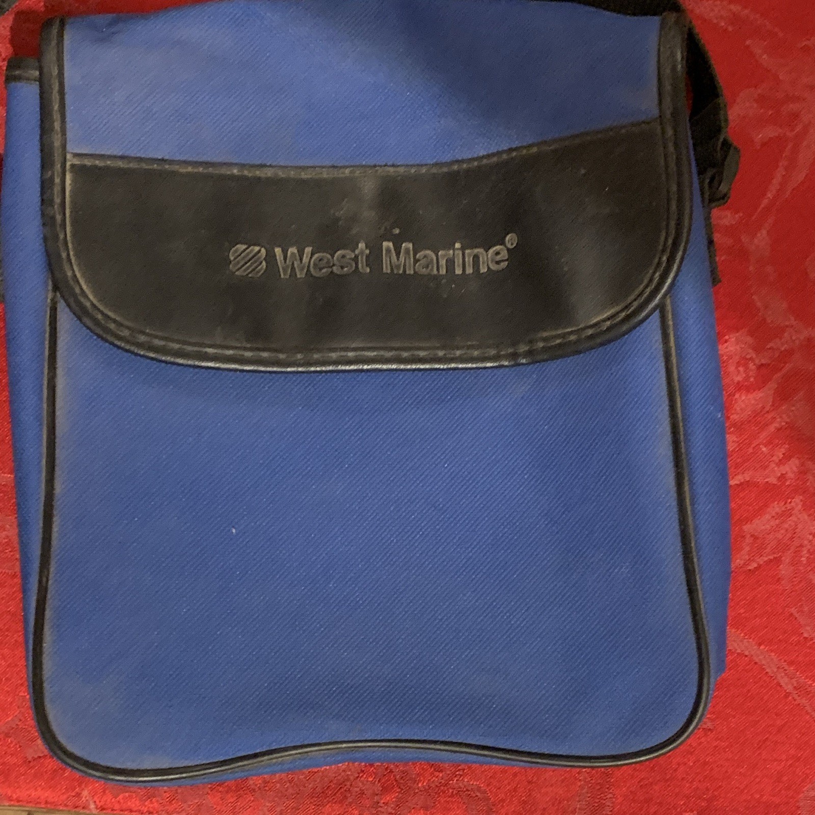 West Marine Blue Crossbody Shoulder Bag, Adjustable Strap, Hook & Loop
