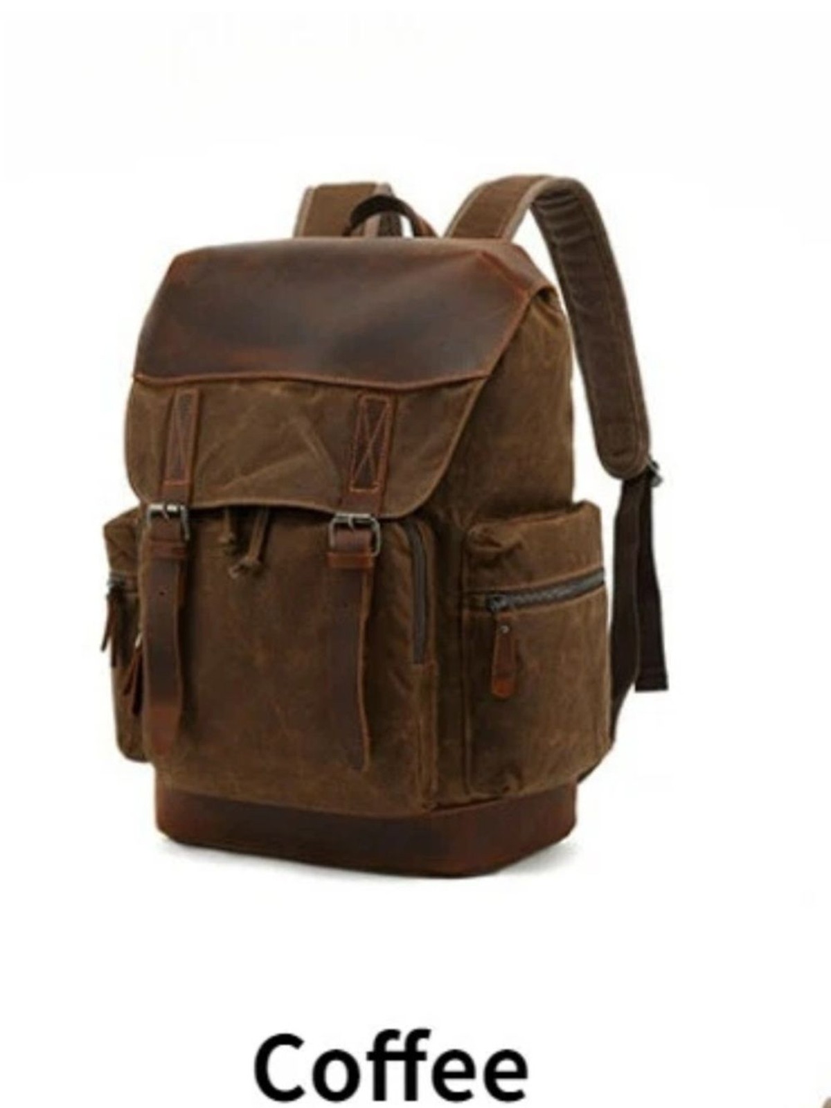 Vintage-Style Brown Canvas & Leather Men’s Backpack
