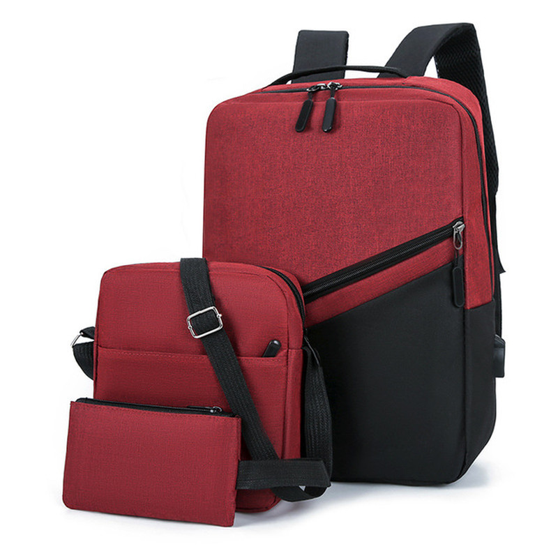 Backpack for Men Three-Piece Large-Capacity Laptop Out-Of-Home Travel Trend Bag