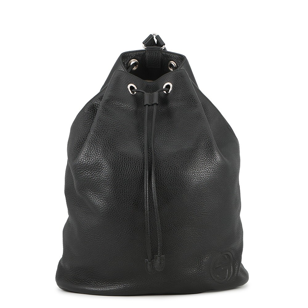 GUCCI Soho Drawstring BagBackpack Leather Black 368587 493075