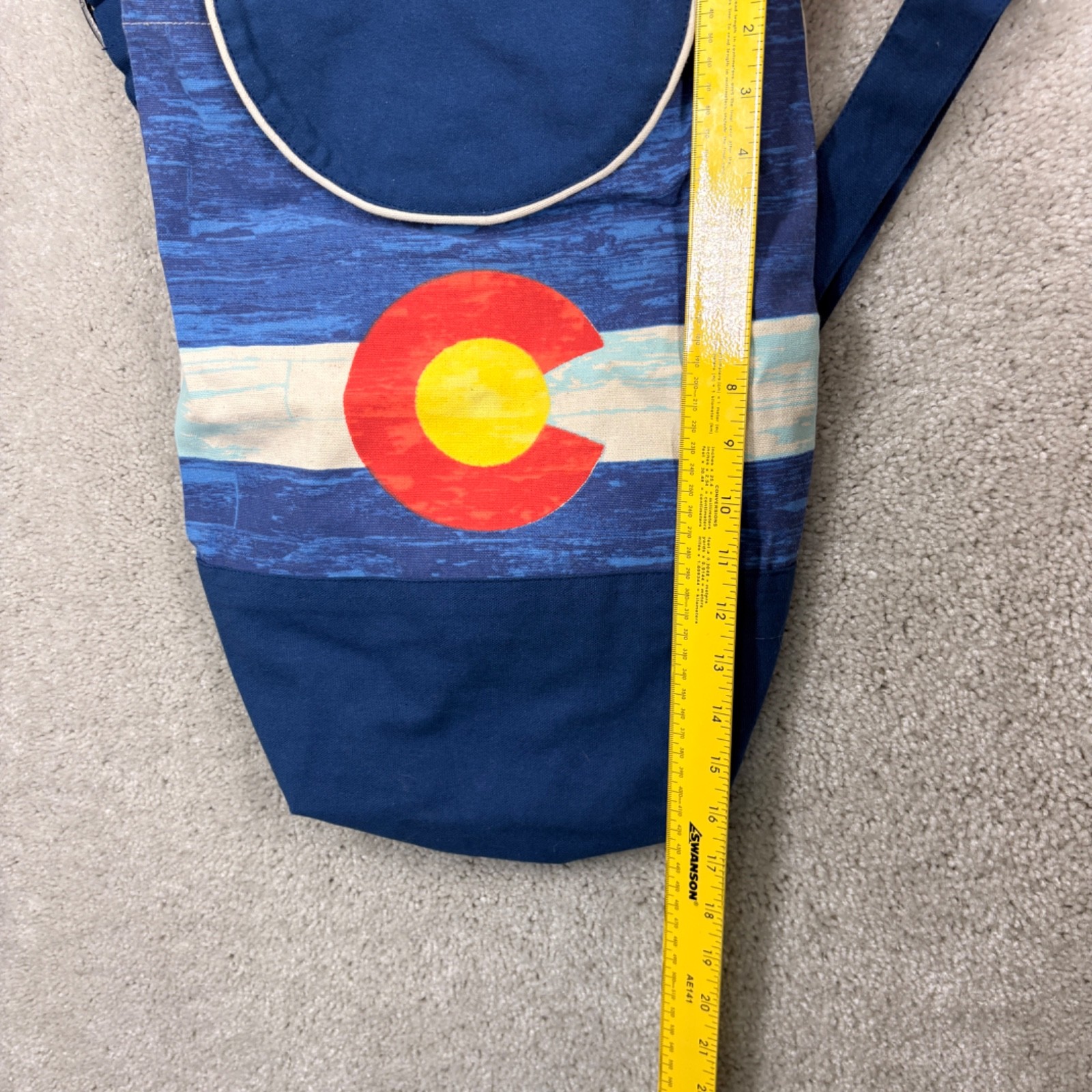 Colorado Flag Canvas Backpack Bag Tote Flap Drawstring Closure Festival