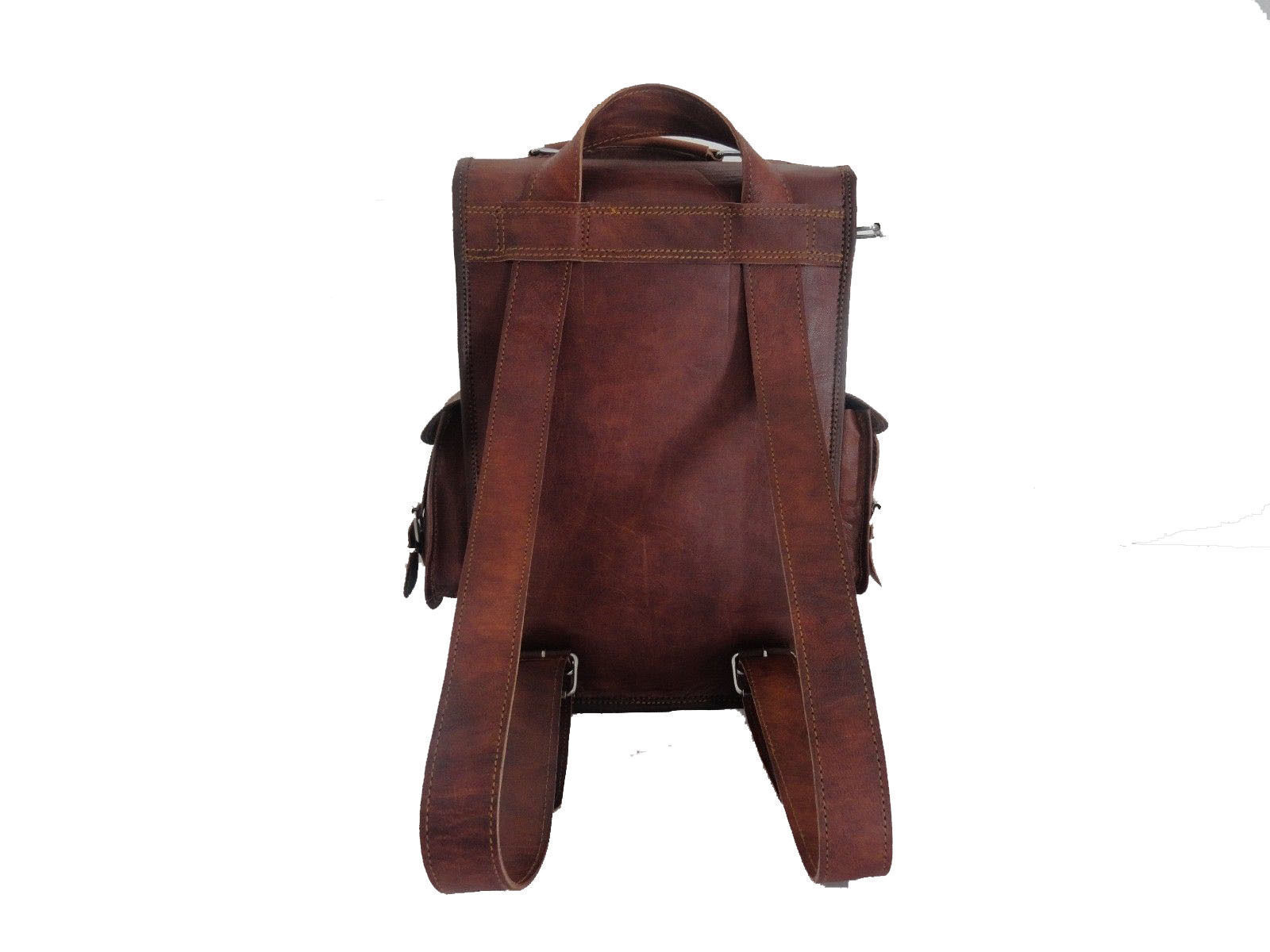 Genuine Leather Unisex Vintage Look Laptop Backpack Messenger Bag 38cm x28 cm