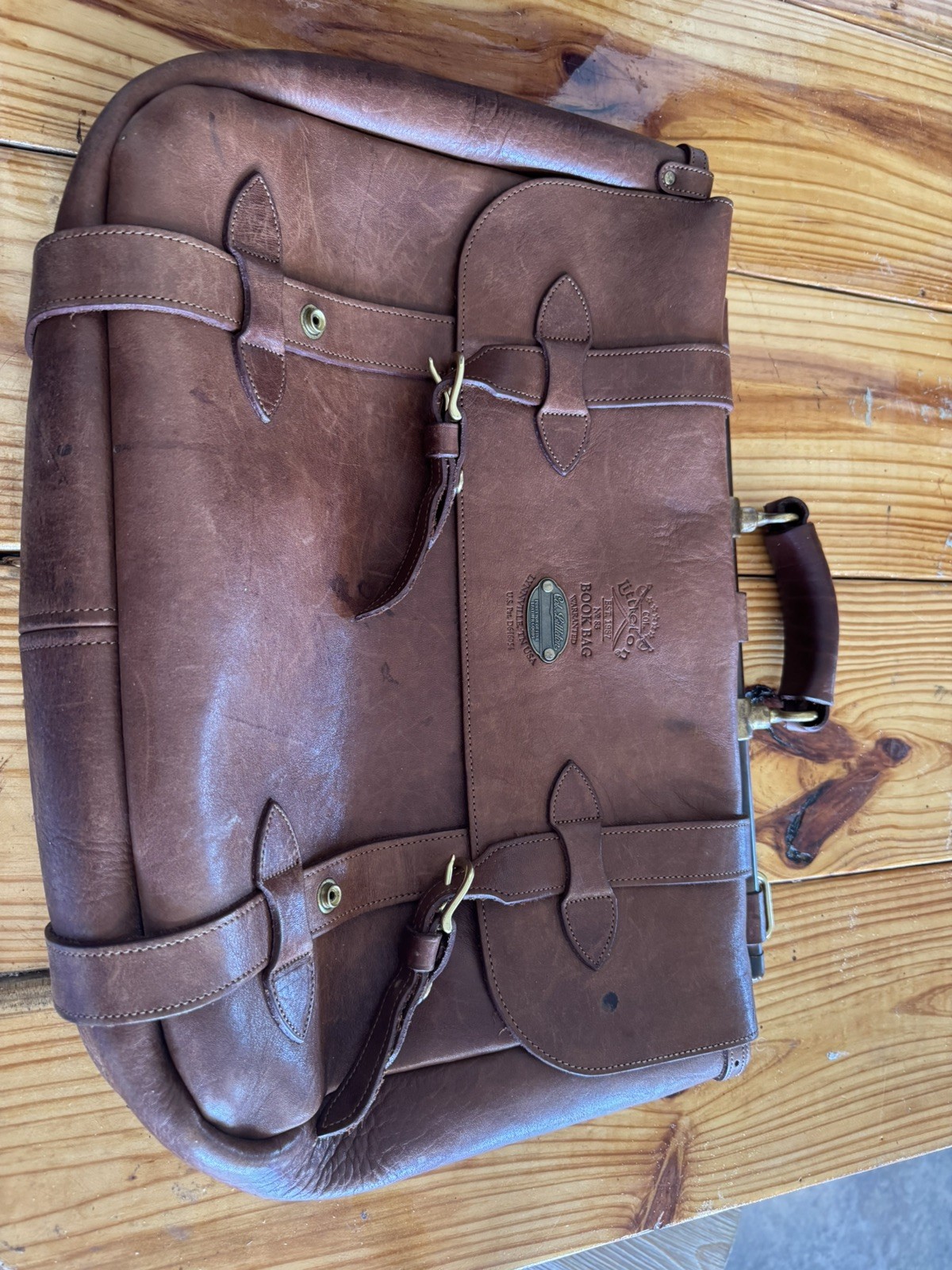 Colonel Littleton No. 83 Book Bag Vintage Brown Used (See Description)