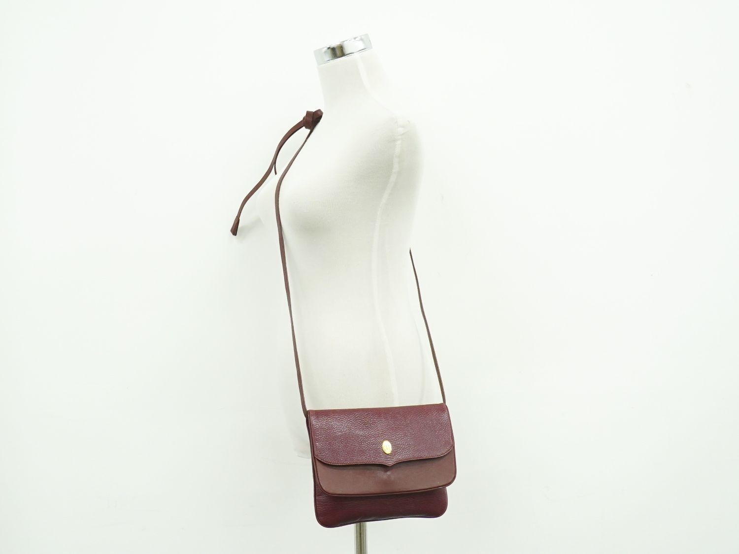 Cartier Must De Cartier Leather Shoulder Bag 24cm Red Women