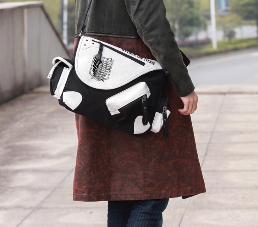 Anime Attack On Titan Shoulder Bag Levi Ackerman Crossbody Bag Large Satchel