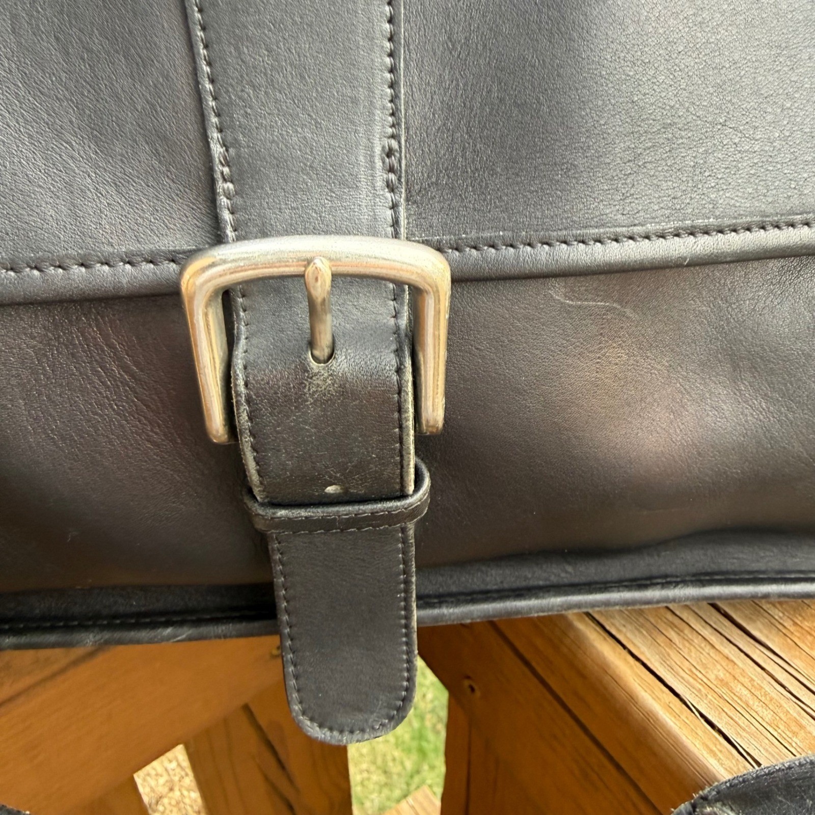 Coach Vintage Leather Briefcase Laptop Bag Mens Womens Good Strap Buckle Pocket