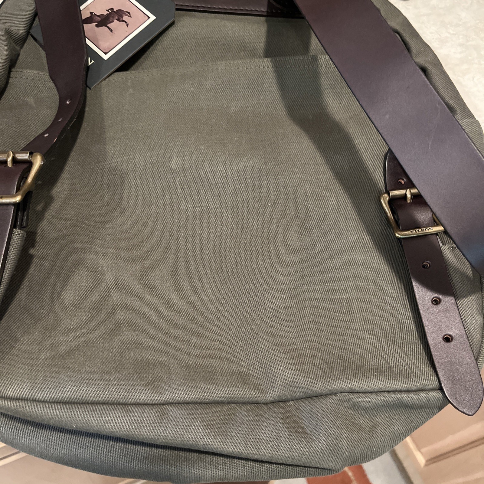 🔥 Filson USA NEW NWT Rugged Twill Large Rucksack 33L Otter Green Bridle Leather