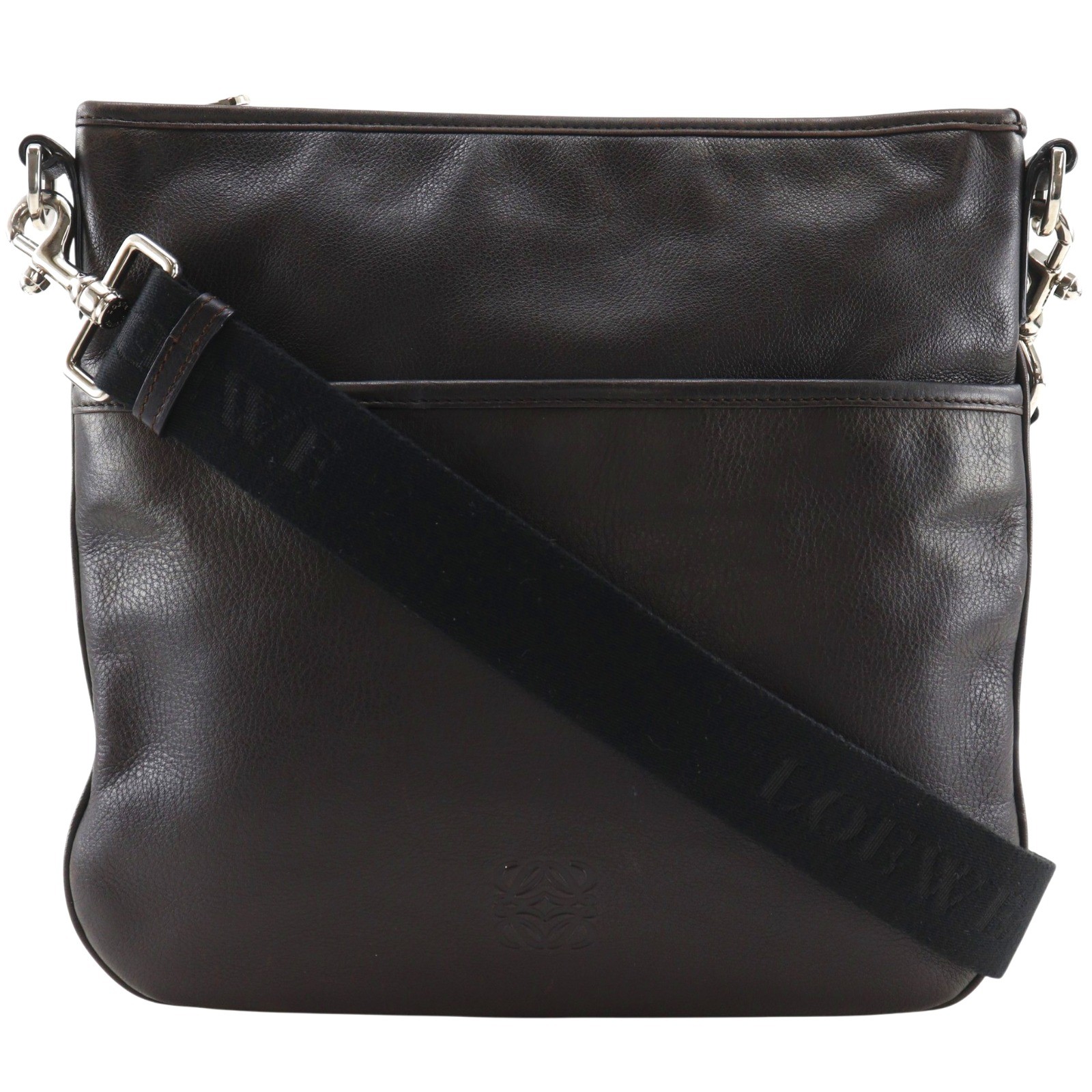 LOEWE anagram Shoulder Bag black leather mens