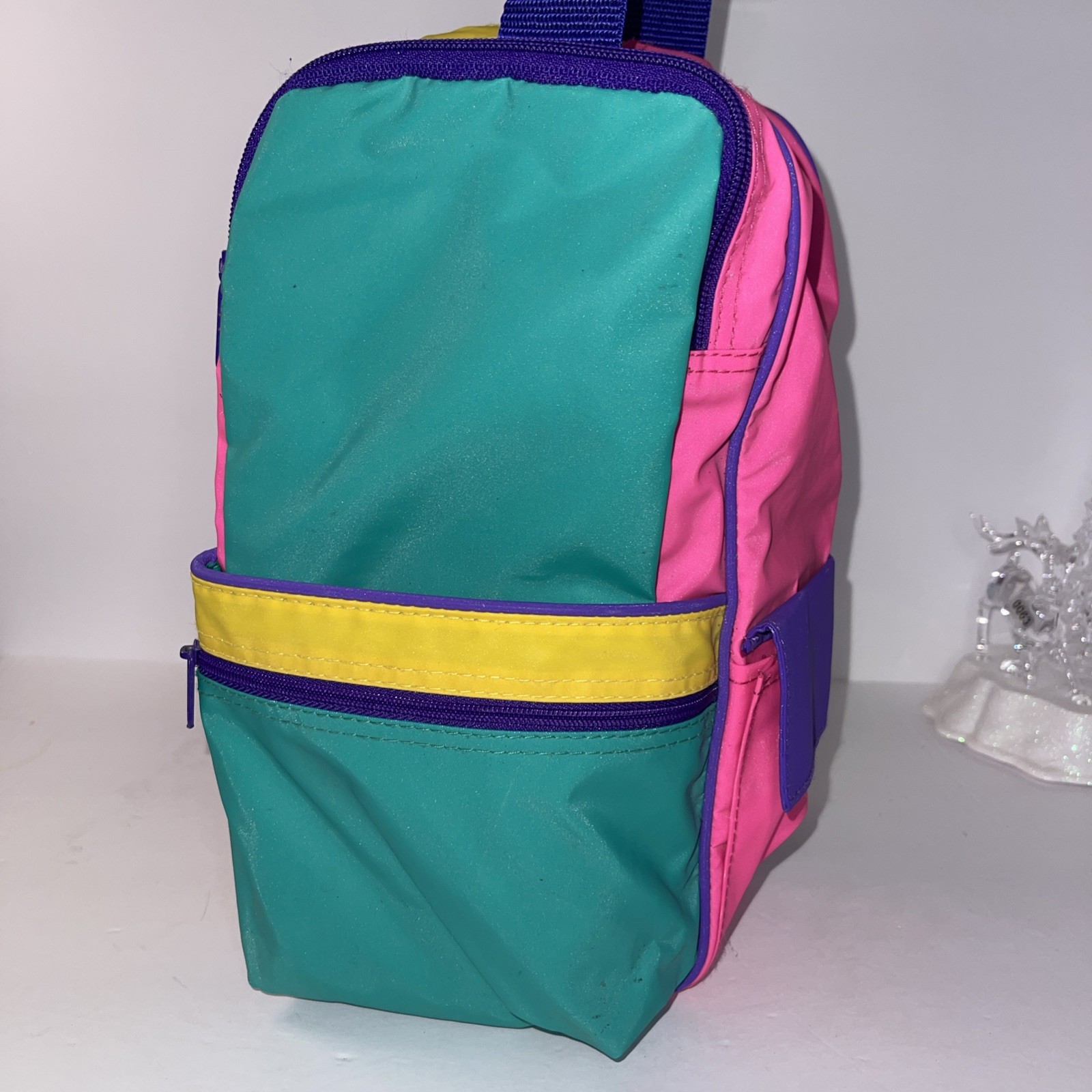 Vintage Original Multi Color Neon 80s 90s Shaving Traveling Bag Colorful Rare