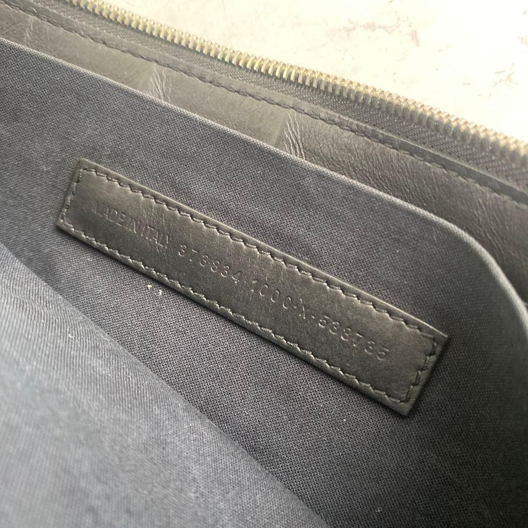 BALENCIAGA Luxury Genuine Leather Canvas Clutch Bag 23×32cm black Gift Ready