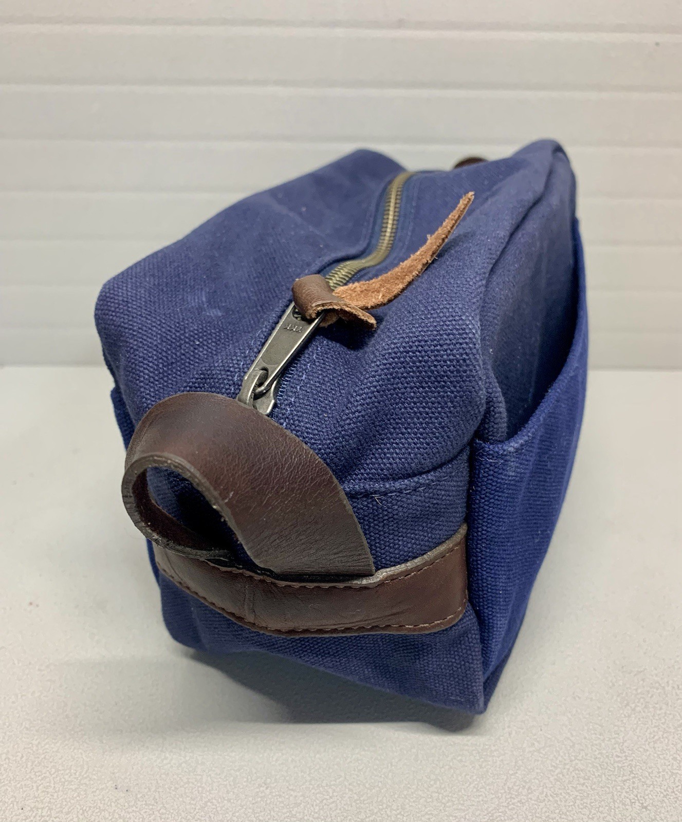 Jack + Mulligan Canvas/LeatherTrm Navy Dopp Bag Toiletry Mens~VERY GOOD CONDITN!